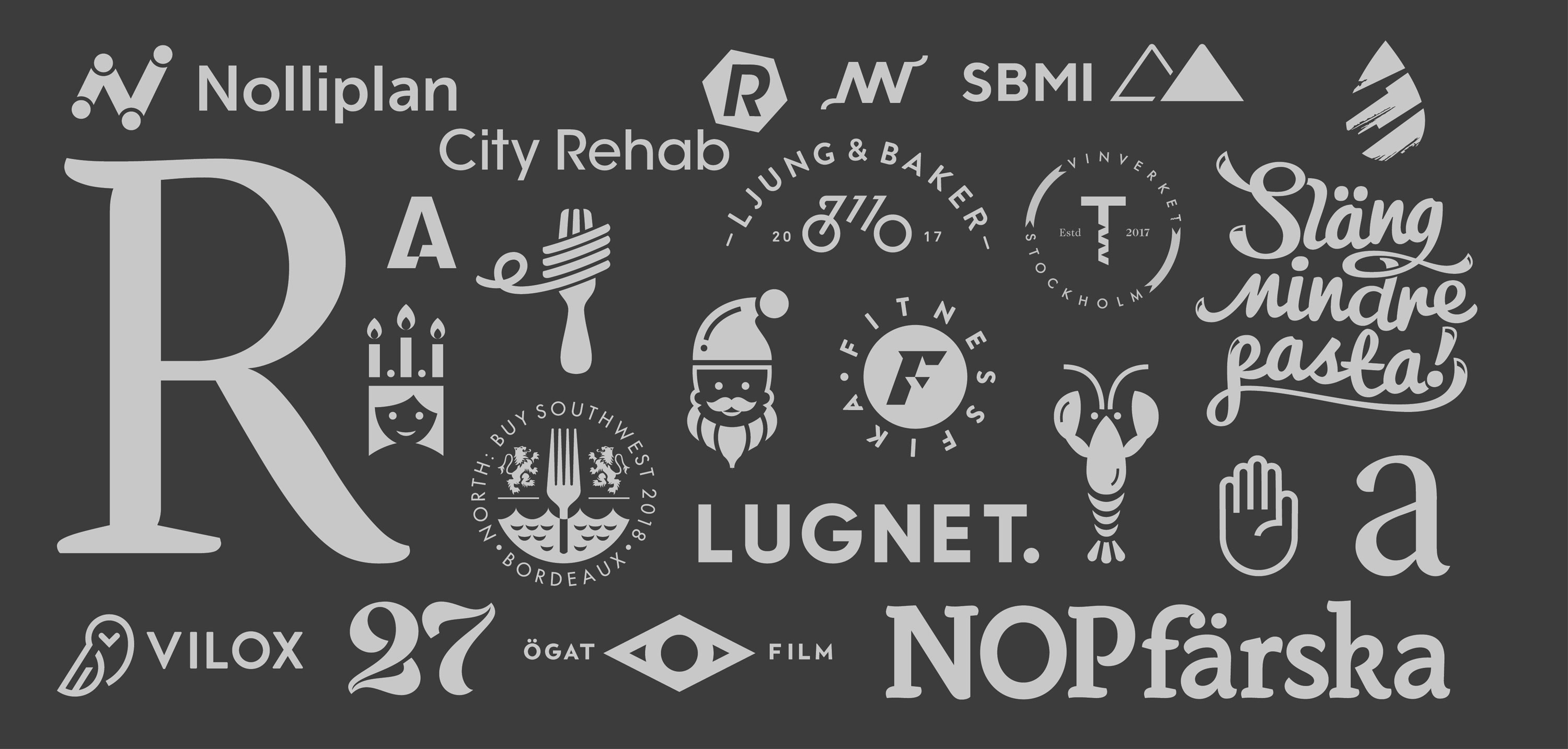 Samlade logotyper och ikoner från André Falk Design