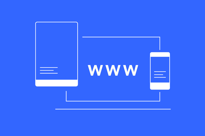Illustration av en webbdesign för olika plattformar (responsiv design)